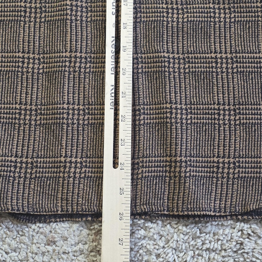 Vintage‎ On The Verge Shirt Womens Medium Brown Plaid Floral Button Up USA - Picture 6 of 7